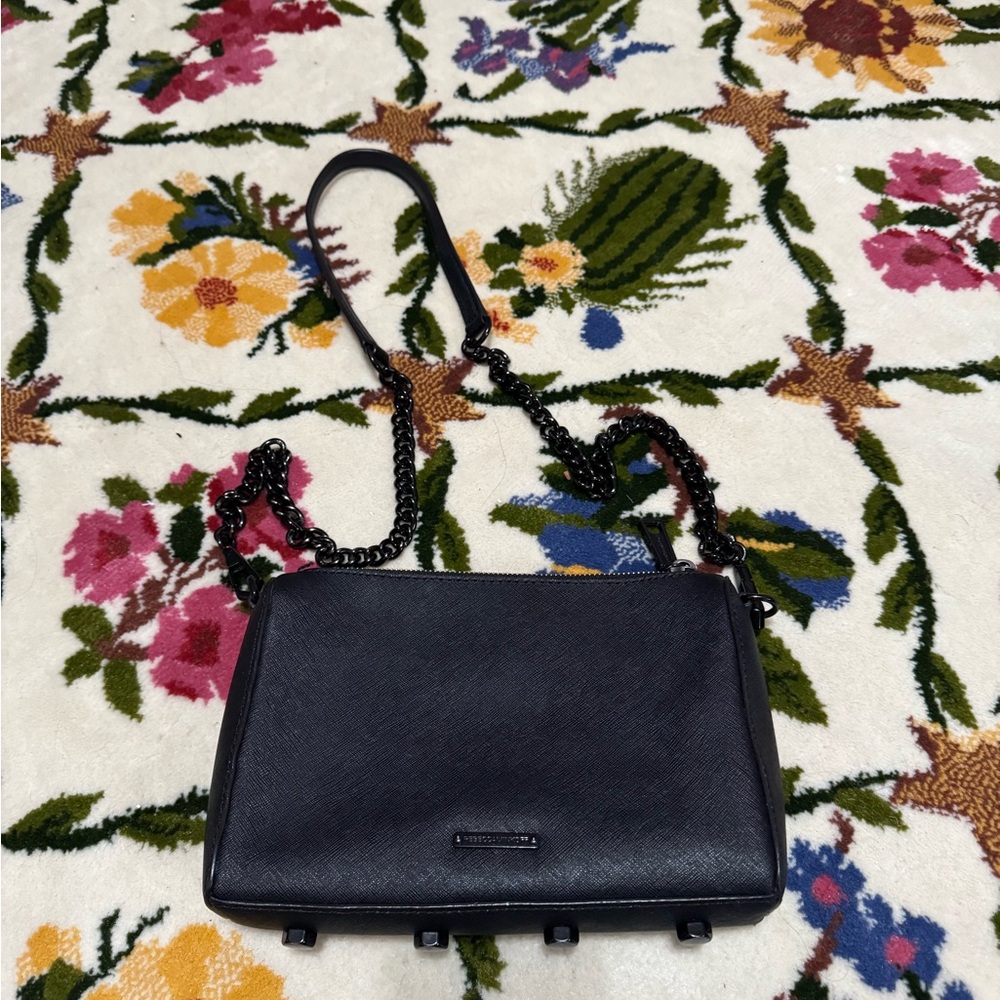 Rebecca Minkoff Elegant Black Chain leather crossbody Shoulder Bag
